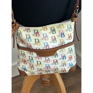 Dooney & Bourke Rainbow 1975 Signature Logo Crossbody Bag Purse Multicolor